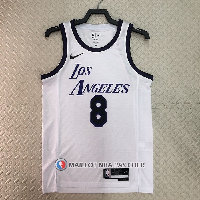 Maillot Los Angeles Lakers Kobe Bryant NO 8 Ville 2022-23 Blanc